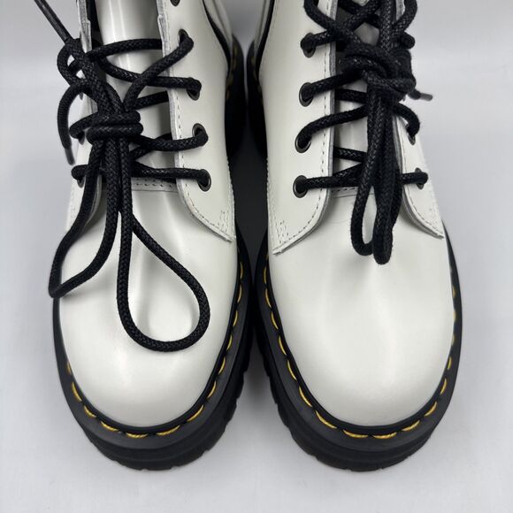 Dr. Martens Jadon 8-Eye Leather Chunky Platform Boot White Women Size 8 NEW - Picture 3 of 16